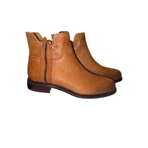 Franco Sarto Womens Ankle Boots Size 7.5 Tan Brown Side Zippers Comfortable Chic